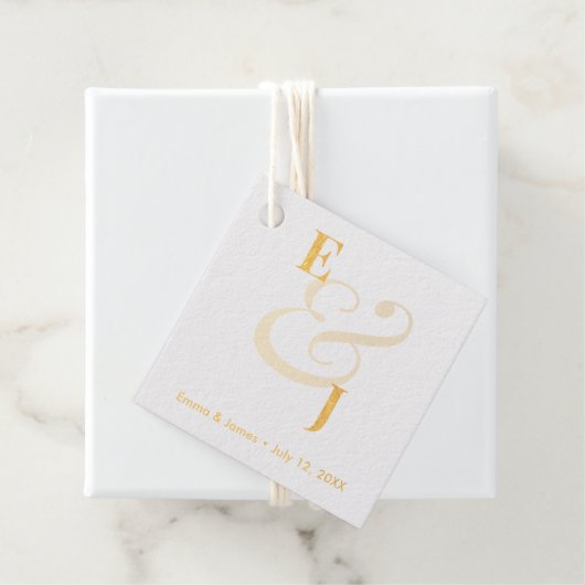 Minimalist Ampersand Wedding | Gold Geschenkanhänger (Mit Box)