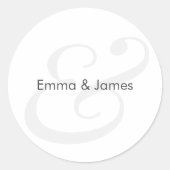 Minimalist Ampersand Wedding | Monogram Envelope Runder Aufkleber (Vorderseite)
