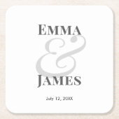Minimalist Ampersand Wedding | Paper Coaster Rechteckiger Pappuntersetzer (Vorderseite)