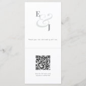 Minimalist Ampersand Wedding | QR Code | Elegant Menükarte (Rückseite)