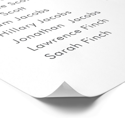 Minimalist Ampersand Wedding | Seating Chart 14 Poster (Ecke)