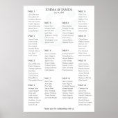 Minimalist Ampersand Wedding | Seating Chart 14 Poster (Vorne)
