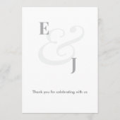 Minimalist Ampersand Wedding | Table Number Einladung (Rückseite)