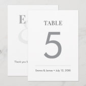 Minimalist Ampersand Wedding | Table Number Einladung (Vorne/Hinten)
