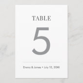 Minimalist Ampersand Wedding | Table Number Einladung (Vorderseite)