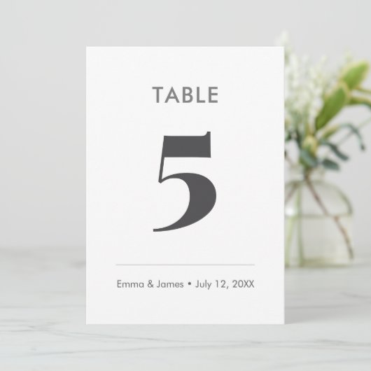 Minimalist Ampersand Wedding | Table Number Einladung (Stehend Vorderseite)