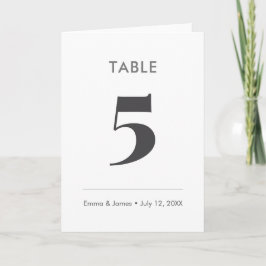 Minimalist Ampersand Wedding | Table Number Folded Karte
