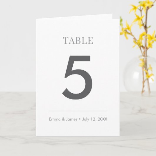 Minimalist Ampersand Wedding | Table Number Folded Karte (Gelbe Blume)