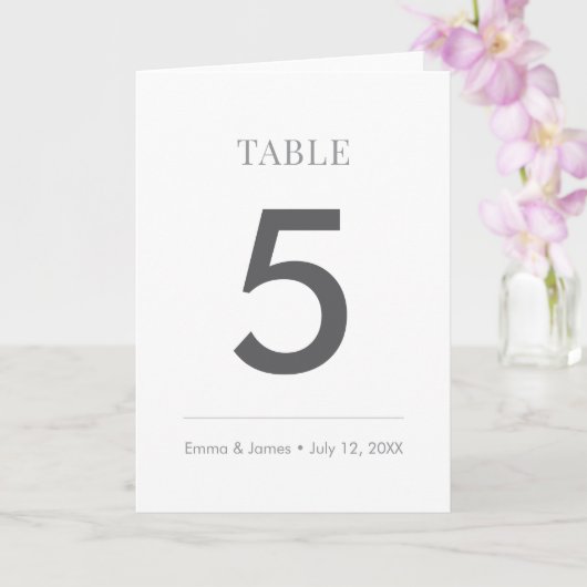 Minimalist Ampersand Wedding | Table Number Folded Karte (Orchidee)