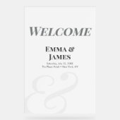 Minimalist Ampersand Wedding | Welcome Sign Acrylschild (Vorderseite)