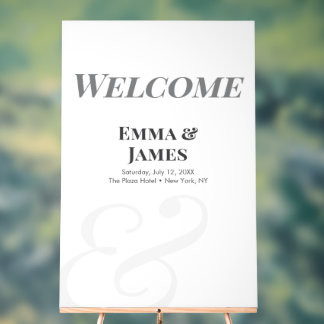 Minimalist Ampersand Wedding | Welcome Sign Acrylschild