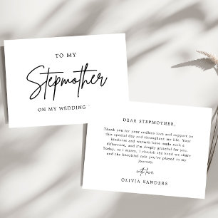 Minimalist an meine Stiefmutter an meinem Hochzeit Dankeskarte