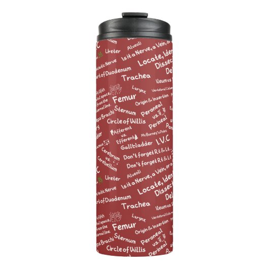 Minimalist Anatomie Muster Thermobecher Thermosbecher (Vorderseite)