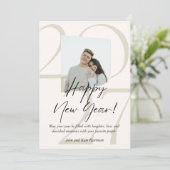 Minimalist and Aesthetic Happy New Year Photo  (Stehend Vorderseite)