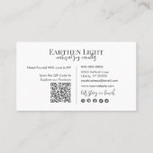 Minimalist and Modern Candle Botanical QR Code Visitenkarte (Rückseite)