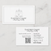 Minimalist and Modern Candle Botanical QR Code Visitenkarte (Vorne/Hinten)