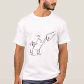 Minimalist Angel Cat & Human Fist Bump T-Shirt (Vorderseite)