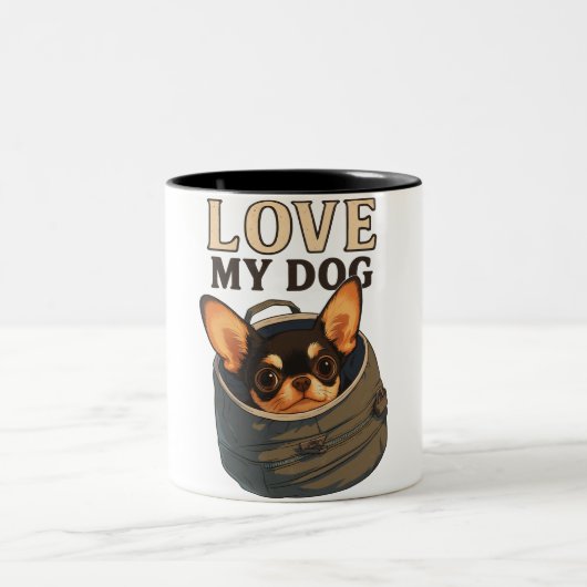 Minimalist Animal Art & Gift Idea Zweifarbige Tasse (Mittel)