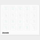 Minimalist Aqua Wedding Seals Modern Calligraphy Quadratischer Aufkleber (Blatt)