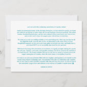 Minimalist Aquamarine Stylish & Fun Wedding Photo Save The Date (Rückseite)