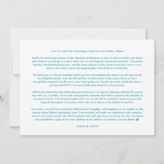 Minimalist Aquamarine Stylish & Fun Wedding Photo Save The Date (Rückseite)