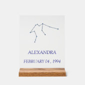 Minimalist Aquarius Constellation Acrylic Sign - P Acrylschild (Vorderseite)
