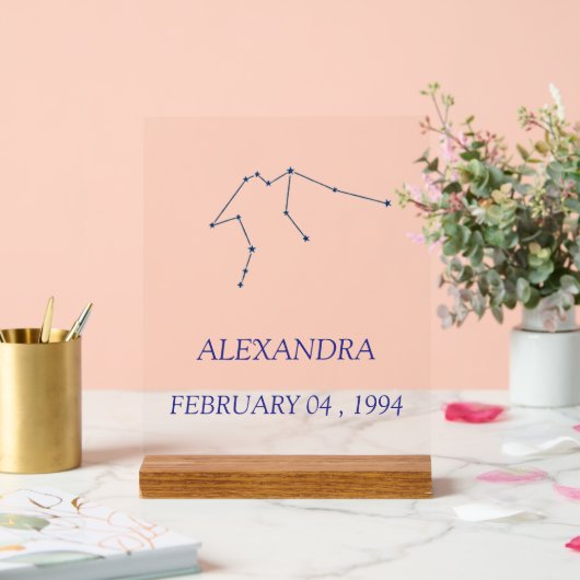 Minimalist Aquarius Constellation Acrylic Sign - P Acrylschild (Hochzeit)