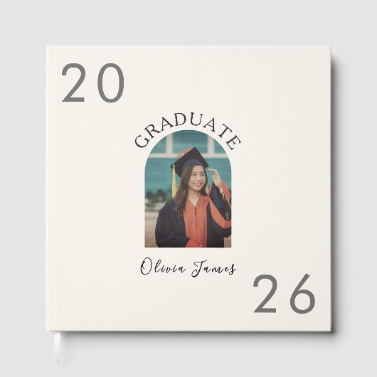 Minimalist Arch Abschlussfoto Gästebuch (Vorderseite)