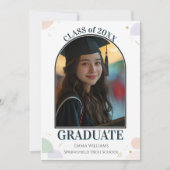  Minimalist Arch Photo Graduation Announcement  Einladung (Vorderseite)