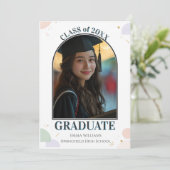  Minimalist Arch Photo Graduation Announcement  Einladung (Stehend Vorderseite)