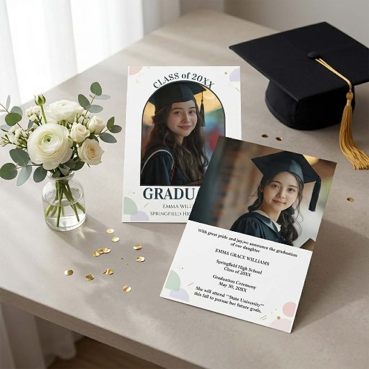  Minimalist Arch Photo Graduation Announcement  Einladung
