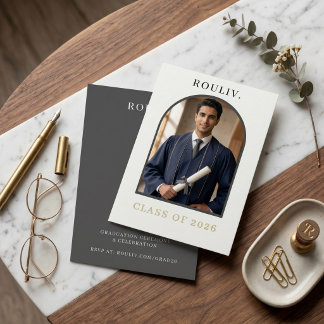 Minimalist Arch Photo Graduation Invite | ROULIV Einladung
