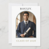 Minimalist Arch Photo Graduation | Rolling Stone Einladung (Vorderseite)