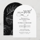 Minimalist Arch She Said Yes Engagement Party Einladung (Vorne/Hinten)