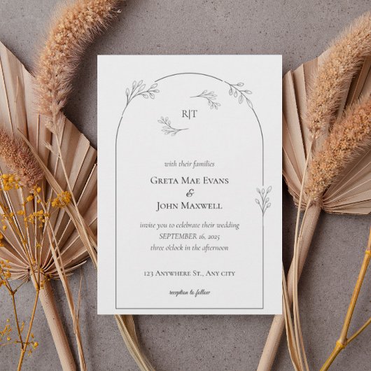 Minimalist Arch Wedding Invitation Einladung