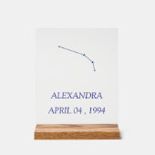 Minimalist Aries Constellation Acrylic Sign - Pers Acrylschild (Vorderseite)