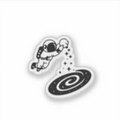 "Minimalist Astronaut Pouring Stars into Galaxy" Aufkleber (Vorderseite)