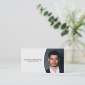 Minimalist auf hellgrauem professionellem ovalem F Visitenkarte (Stehend Vorderseite)