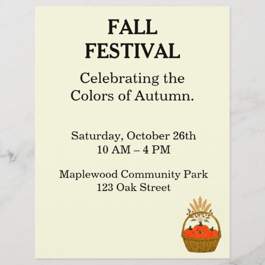 Minimalist Autumn Fall Festival Flyer - Grid Desig (Vorne)