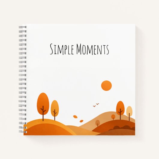 Minimalist Autumn Landscape Notebook Notizblock (Vorderseite)