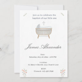 Minimalist Baby Christening Baptism Template Einladung