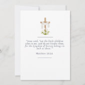 Minimalist Baby Christening Baptism Template Einladung (Rückseite)