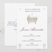 Minimalist Baby Christening Baptism Template Einladung (Vorne/Hinten)