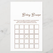 Minimalist Baby Gift Bingo Game Flyer (Vorne)