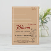 Minimalist Baby In Bloom Wildflower Baby Shower Einladung (Stehend Vorderseite)