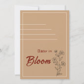 Minimalist Baby In Bloom Wildflower Baby Shower Einladung (Rückseite)
