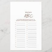 Minimalist Baby Name ABC Game Flyer (Vorne)