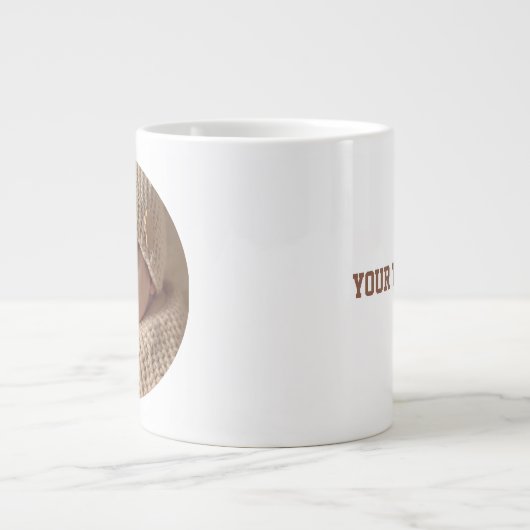 Minimalist Baby Photo with Text | Custom Gift Jumbo-Tasse (Vorderseite)
