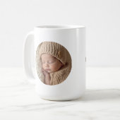 Minimalist Baby Photo with Text | Custom Gift Kaffeetasse (Vorderseite Links)