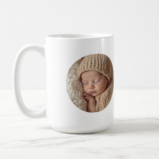 Minimalist Baby Photo with Text | Custom Gift Kaffeetasse (Links)